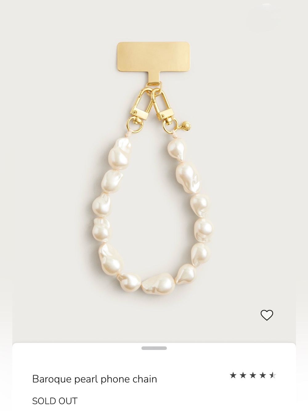 J. Crew Baroque Pearl phone chain